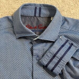 Robert‎ Graham Tailored Fit Button Down Men Shirt Modern American Pattern blue M